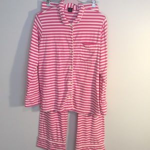 J.Crew size M striped pink pajamas stretch cotton